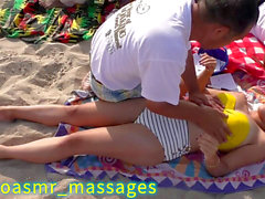 Massage long, amateur massage long, beach massage