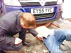 english dad and lad fuck on car bonnet