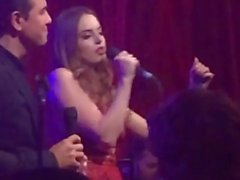 Liz Gillies shows her big tits on stage