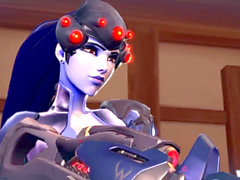 Futa cumshot, cartoon futa, widowmaker