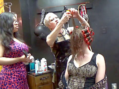 Mistress, hair salon lesbian, lesbian haircut headshave