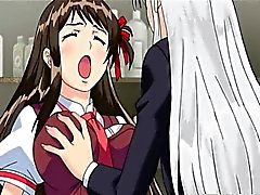 Japanese anime schoolgirl with bigboobs wet pussy poking