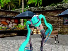 la MMD Miku gioca con dildo