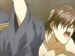 Alegre imagens de anime menino começ seu Análise rasgada e punhos ao ao fim