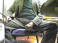 Japanese old man masturbation erect penis semen