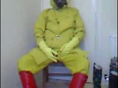 Red and yellow rubber wank.