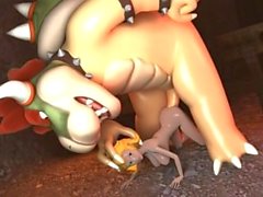 Prinsessa Persikan saada kuseen Bowser ( Nintendon )