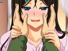 Lascive Anime Mädchen pleasuring fetten Schwanz