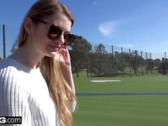 Nadya Nabakova puts her pussy on display at the golf course