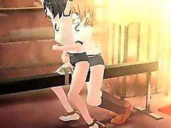 Amarrado Cutie ilustrações de anime do hentai recebe buceta duro vibed