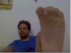 Straight guys feet on webcam #12