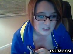 Fat And Busty Nerd Masturbates