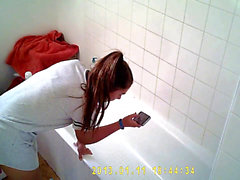 Aylie, bathroom, voyeur