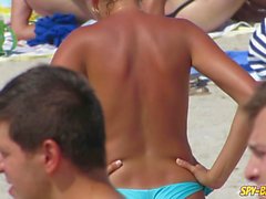 Hot Topless Amateur MILFs Voyeur Vídeos de Praia de Close-up