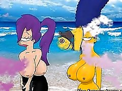 Simpsons und die Futurama Hentai Orgie