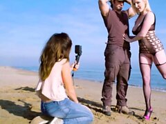 ChicasLoca - Huge Tits Blonde Rides Cock At The Beach