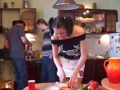 Brunette Getting Fucked In The Kitchen