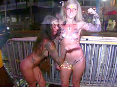 Festival, nude beach, street naked catfight