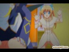 Hentai menina peituda difícil fodida por transsexual anime