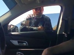 Homeless Guy Watches Stud Cum in Driver's Seat