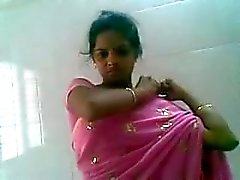 del Telugu sari di colore rosa