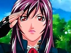 Skurk hardcore knullas tonårsbrud Anime med pistol i