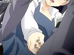 Brünett anime Probe Warm jizzload