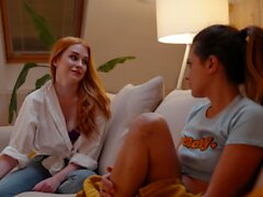 Lesbea Latina lesbian Andrea Lapiedra licks hot redhead