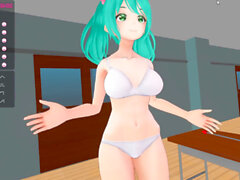 Hentai аниме, сольная девушка, VR аниме поток