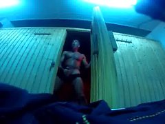 Str8 papai Risky Ginásio Sauna Jerk Off & Cum