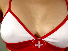 Titfuck nurse, titjob, japanese girl massage her boobs