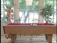 Blonde pussy licked and fucked on a pool table