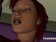Foxy 3D Cartoon Redhead Juegos con ella misma