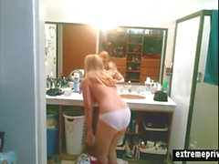 Spy mom, spy mature, shower hidden cam