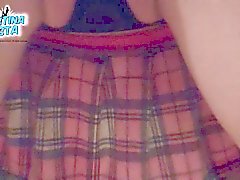 Big round Ass in School Girl Skirt, Thong Inside 2nd Part