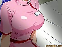 Rondborstige hentai nurse diep geneukt door shemale