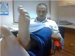 Gerade Jungs Füße vor der Webcam # 412