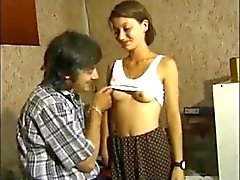 Chica francés y viejo hombre