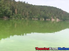 Dutch teen cummed on boat