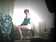 Recent, redhead strip tease, artistic