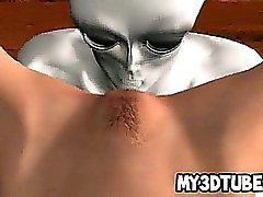 Busty 3D cartoon blonde gets fucked by an alien