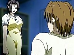 Anime MILF suger en kuk och dricka spermier