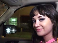 Pretty teen Gia Paige fucks a stranger on rainy day