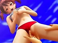 Slim hentai chick sucks massive dick